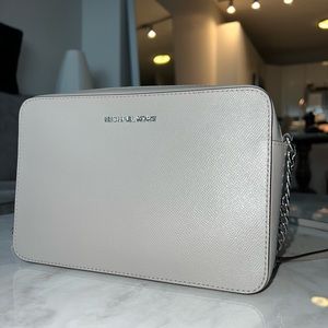 Michael Kors - Jet Set Leather Cross-Body (Grey)